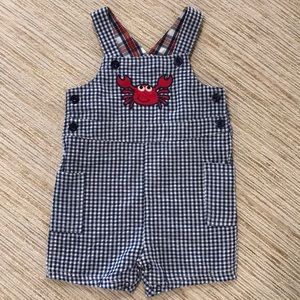 NWT Nursery Rhymes Checkered Romper with Crab